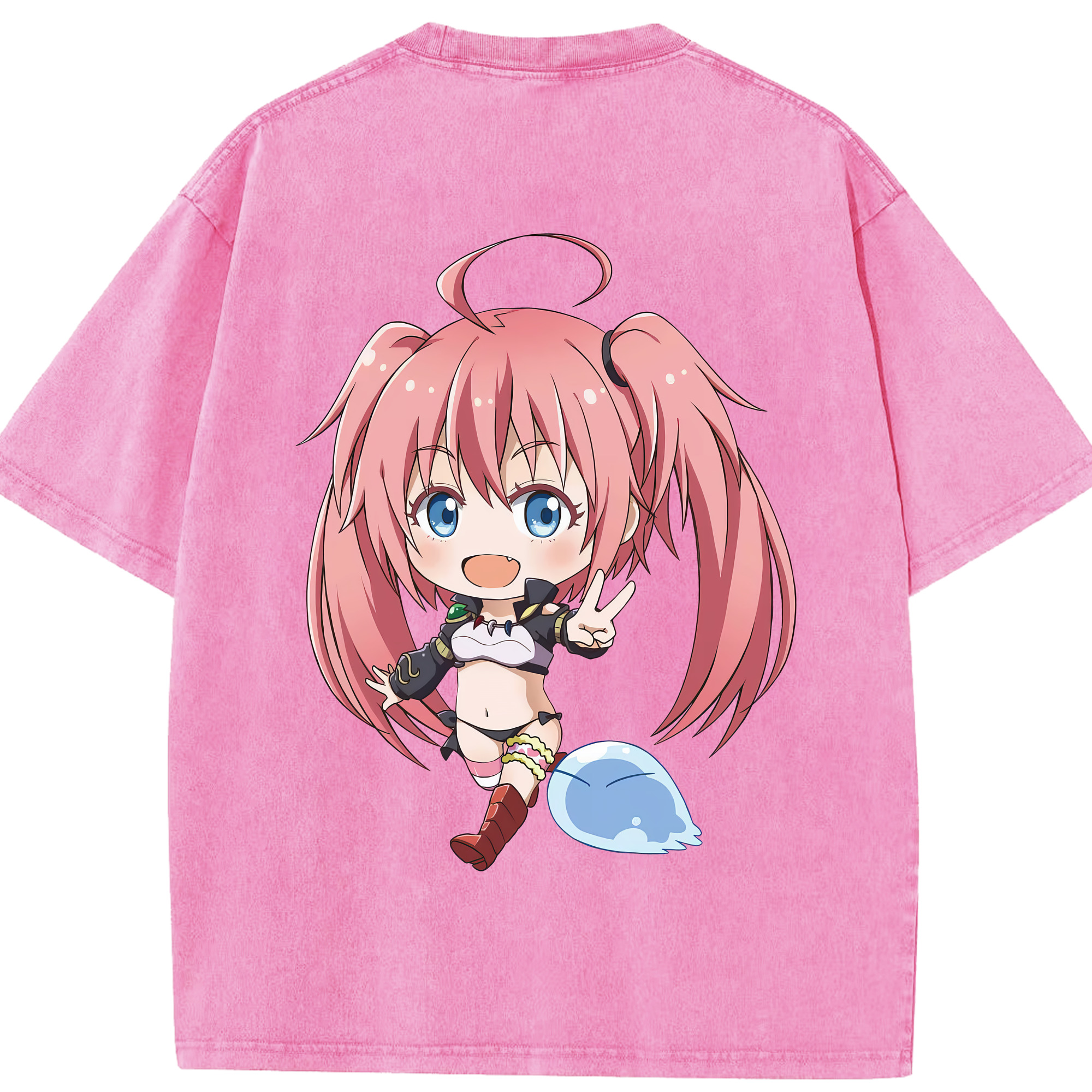 （画像用） 転スラ Regarding Reincarnated to Slime 綿100% ヴィンテージ風 半袖Tシャツ（背面プリント）